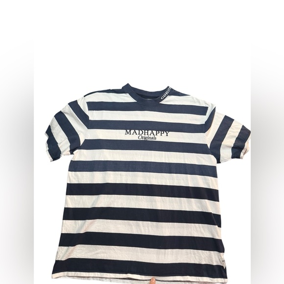 Madhappy Guess Originals Striped Cotton Tee Shirt Size Medium - Picture 1 of 6